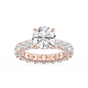 Giselle Round Lab Grown Diamond Pave Eternity Hidden Halo Engagement Ring