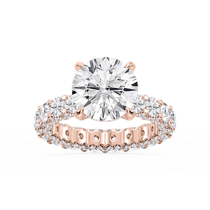 Giselle Round Lab Grown Diamond Pave Eternity Hidden Halo Engagement Ring