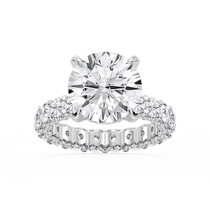 Giselle Round Lab Grown Diamond Pave Eternity Hidden Halo Engagement Ring