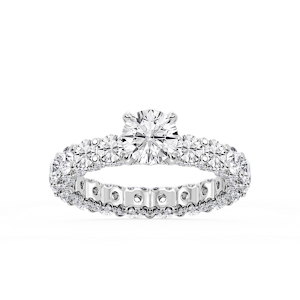 Giselle Round Lab Grown Diamond Pave Eternity Hidden Halo Engagement Ring