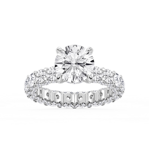Giselle Round Lab Grown Diamond Pave Eternity Hidden Halo Engagement Ring