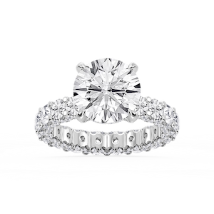 Giselle Round Lab Grown Diamond Pave Eternity Hidden Halo Engagement Ring