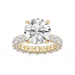 Giselle Round Lab Grown Diamond Pave Eternity Hidden Halo Engagement Ring