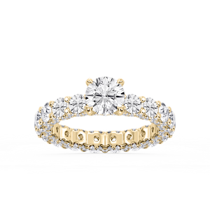 Giselle Round Lab Grown Diamond Pave Eternity Hidden Halo Engagement Ring