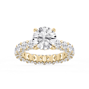 Giselle Round Lab Grown Diamond Pave Eternity Hidden Halo Engagement Ring