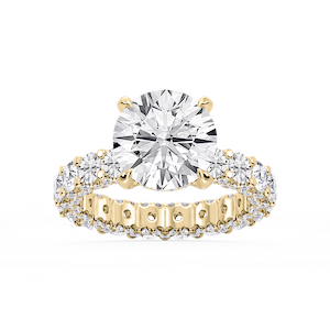Giselle Round Lab Grown Diamond Pave Eternity Hidden Halo Engagement Ring
