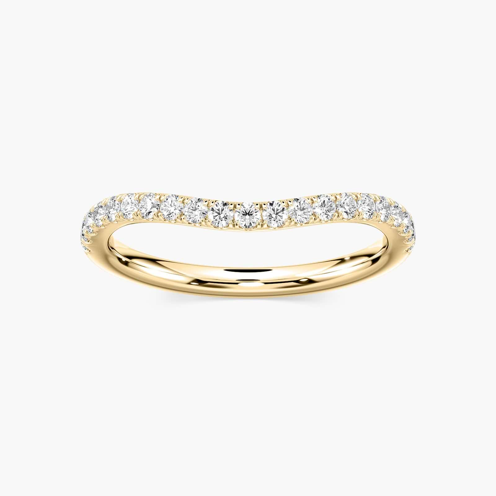 Glisan Wedding Band with 0.17ctw Round Cut Lab-Grown Diamonds in 14K Yellow Gold