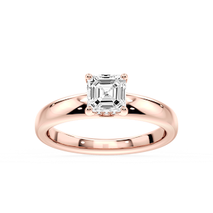 Gloria Asscher Lab Grown Diamond Hidden Halo Engagement Ring