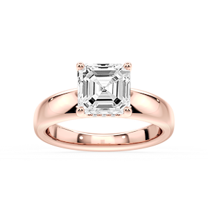 Gloria Asscher Lab Grown Diamond Hidden Halo Engagement Ring