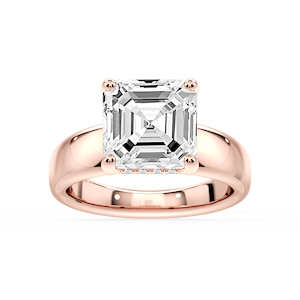 Gloria Asscher Lab Grown Diamond Hidden Halo Engagement Ring