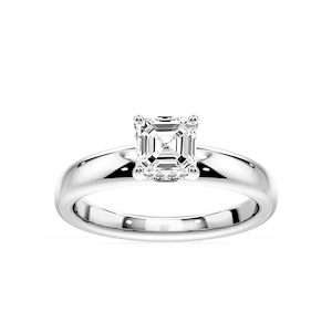 Gloria Asscher Lab Grown Diamond Hidden Halo Engagement Ring