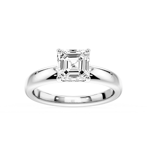 Gloria Asscher Lab Grown Diamond Hidden Halo Engagement Ring