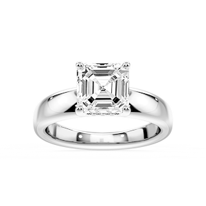 Gloria Asscher Lab Grown Diamond Hidden Halo Engagement Ring