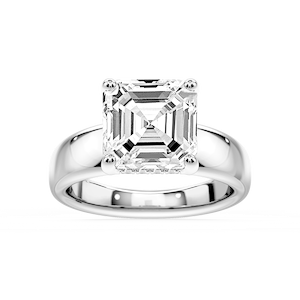 Gloria Asscher Lab Grown Diamond Hidden Halo Engagement Ring