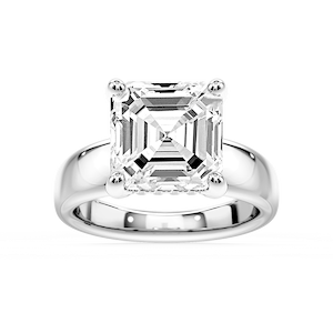 Gloria Asscher Lab Grown Diamond Hidden Halo Engagement Ring