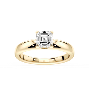 Gloria Asscher Lab Grown Diamond Hidden Halo Engagement Ring