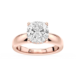 Gloria Cushion Lab Grown Diamond Hidden Halo Engagement Ring