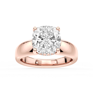 Gloria Cushion Lab Grown Diamond Hidden Halo Engagement Ring