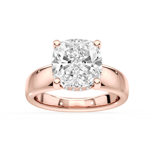 Gloria Cushion Lab Grown Diamond Hidden Halo Engagement Ring