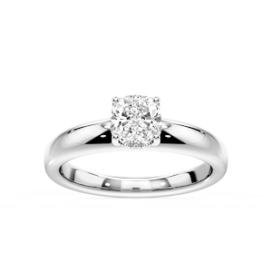 Gloria Cushion Lab Grown Diamond Hidden Halo Engagement Ring