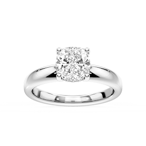 Gloria Cushion Lab Grown Diamond Hidden Halo Engagement Ring