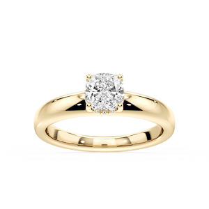 Gloria Cushion Lab Grown Diamond Hidden Halo Engagement Ring