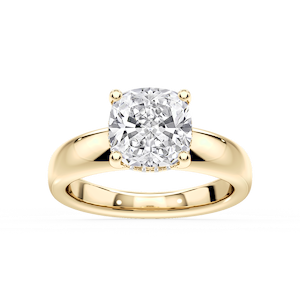 Gloria Cushion Lab Grown Diamond Hidden Halo Engagement Ring