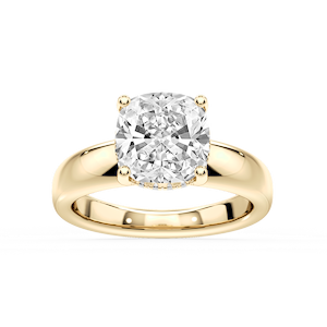 Gloria Cushion Lab Grown Diamond Hidden Halo Engagement Ring