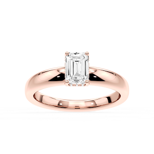 Gloria Emerald Lab Grown Diamond Hidden Halo Engagement Ring