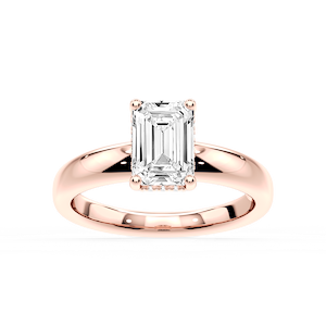 Gloria Emerald Lab Grown Diamond Hidden Halo Engagement Ring