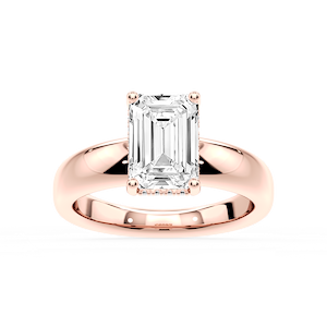Gloria Emerald Lab Grown Diamond Hidden Halo Engagement Ring