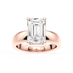 Gloria Emerald Lab Grown Diamond Hidden Halo Engagement Ring