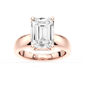 Gloria Emerald Lab Grown Diamond Hidden Halo Engagement Ring