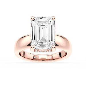 Gloria Emerald Lab Grown Diamond Hidden Halo Engagement Ring
