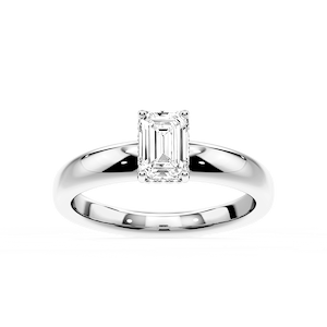Gloria Emerald Lab Grown Diamond Hidden Halo Engagement Ring