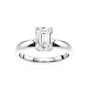 Gloria Emerald Lab Grown Diamond Hidden Halo Engagement Ring
