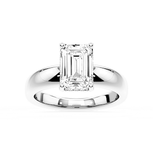Gloria Emerald Lab Grown Diamond Hidden Halo Engagement Ring