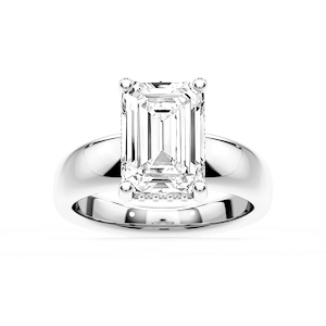 Gloria Emerald Lab Grown Diamond Hidden Halo Engagement Ring