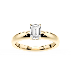 Gloria Emerald Lab Grown Diamond Hidden Halo Engagement Ring