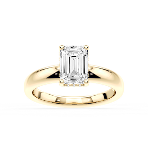 Gloria Emerald Lab Grown Diamond Hidden Halo Engagement Ring