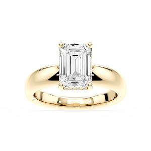 Gloria Emerald Lab Grown Diamond Hidden Halo Engagement Ring