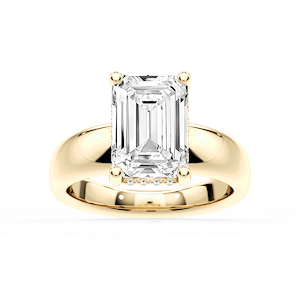 Gloria Emerald Lab Grown Diamond Hidden Halo Engagement Ring