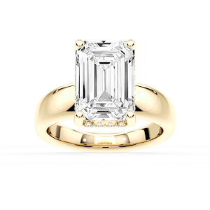 Gloria Emerald Lab Grown Diamond Hidden Halo Engagement Ring