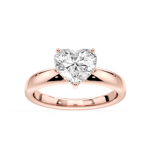 Gloria Heart Lab Grown Diamond Hidden Halo Engagement Ring