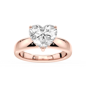 Gloria Heart Lab Grown Diamond Hidden Halo Engagement Ring