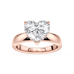 Gloria Heart Lab Grown Diamond Hidden Halo Engagement Ring