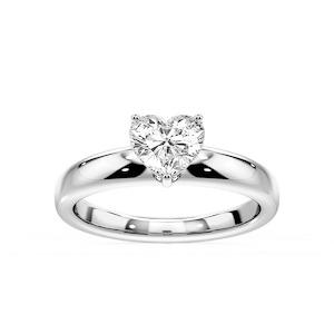 Gloria Heart Lab Grown Diamond Hidden Halo Engagement Ring