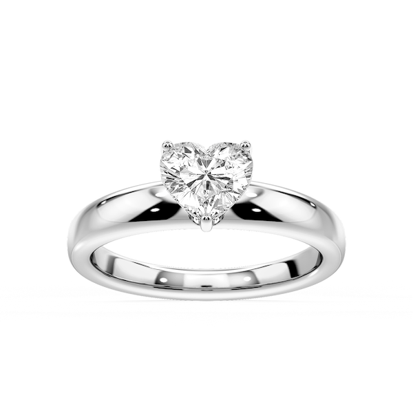 Gloria Heart Lab Grown Diamond Hidden Halo Engagement Ring