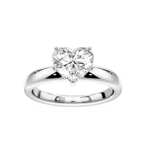 Gloria Heart Lab Grown Diamond Hidden Halo Engagement Ring