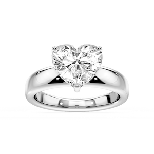 Gloria Heart Lab Grown Diamond Hidden Halo Engagement Ring